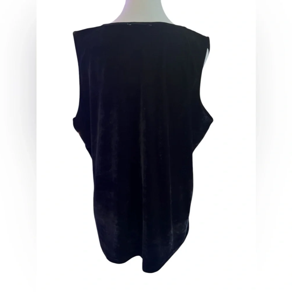 2000s Y2K Witchy Blouse Black Velvet Fairy Grunge Slinky 1X Whimsigoth Victorian - Picture 7 of 11